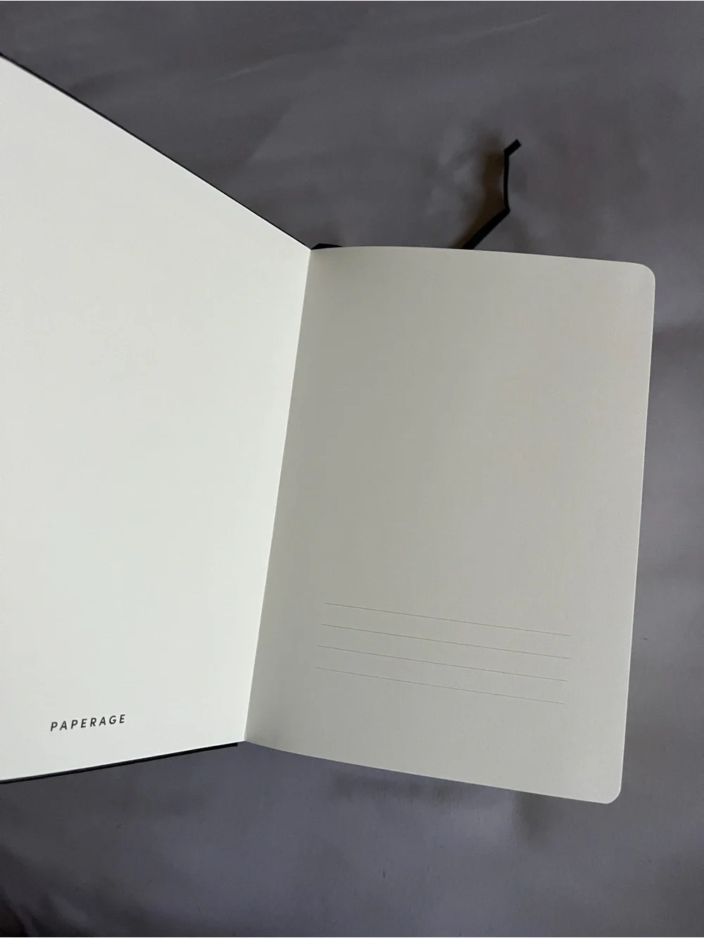 Paperage Black Hardcover Lined Datadog Journal Notebook Pocket Size 5.75x4 Elast